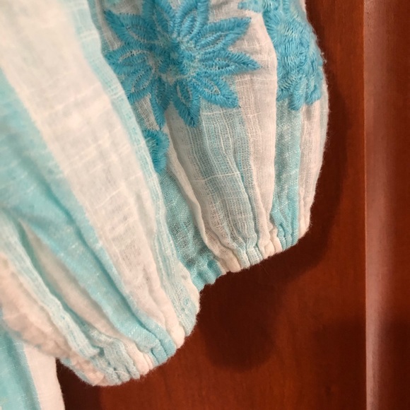 Crown and Ivy 2 Blue Striped Dress Size Medium NWT - Picture 4 of 9